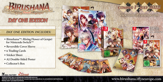 Birushana: Rising Flower of Genpei Pre-orders Open on the 25th of May! Day One Edition Revealed! Sticker Sheet Now Included with the Limited Edition!