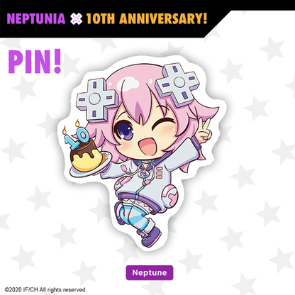 Chibi Neptune Pin - Neptunia 10th Anniversary